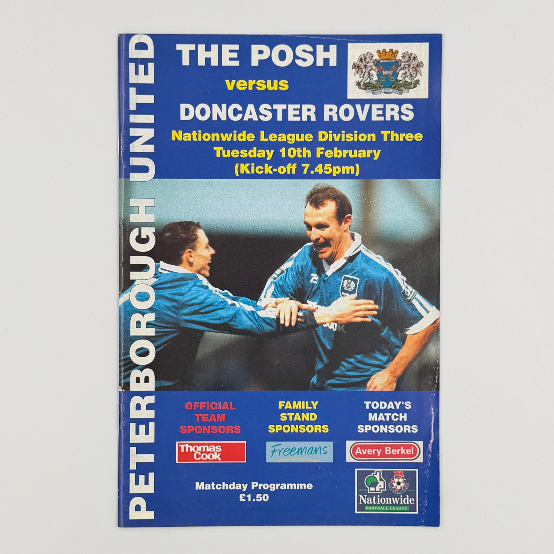 Peterborough United vs Doncaster Rovers Programme (10 February, 1998)