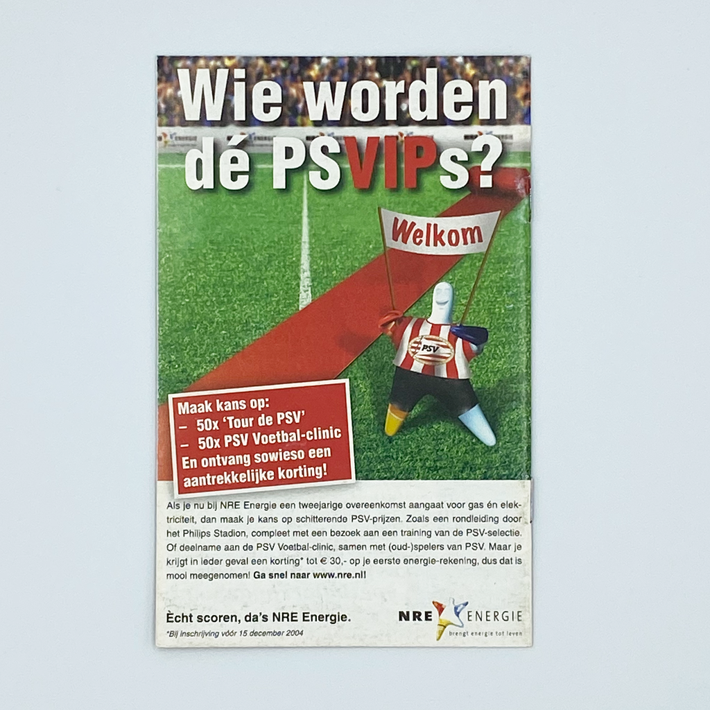 PSV Eindhoven vs Arsenal Programme (24 November, 2004)