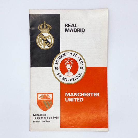 Real Madrid vs Manchester United Programme (15 May, 1968)