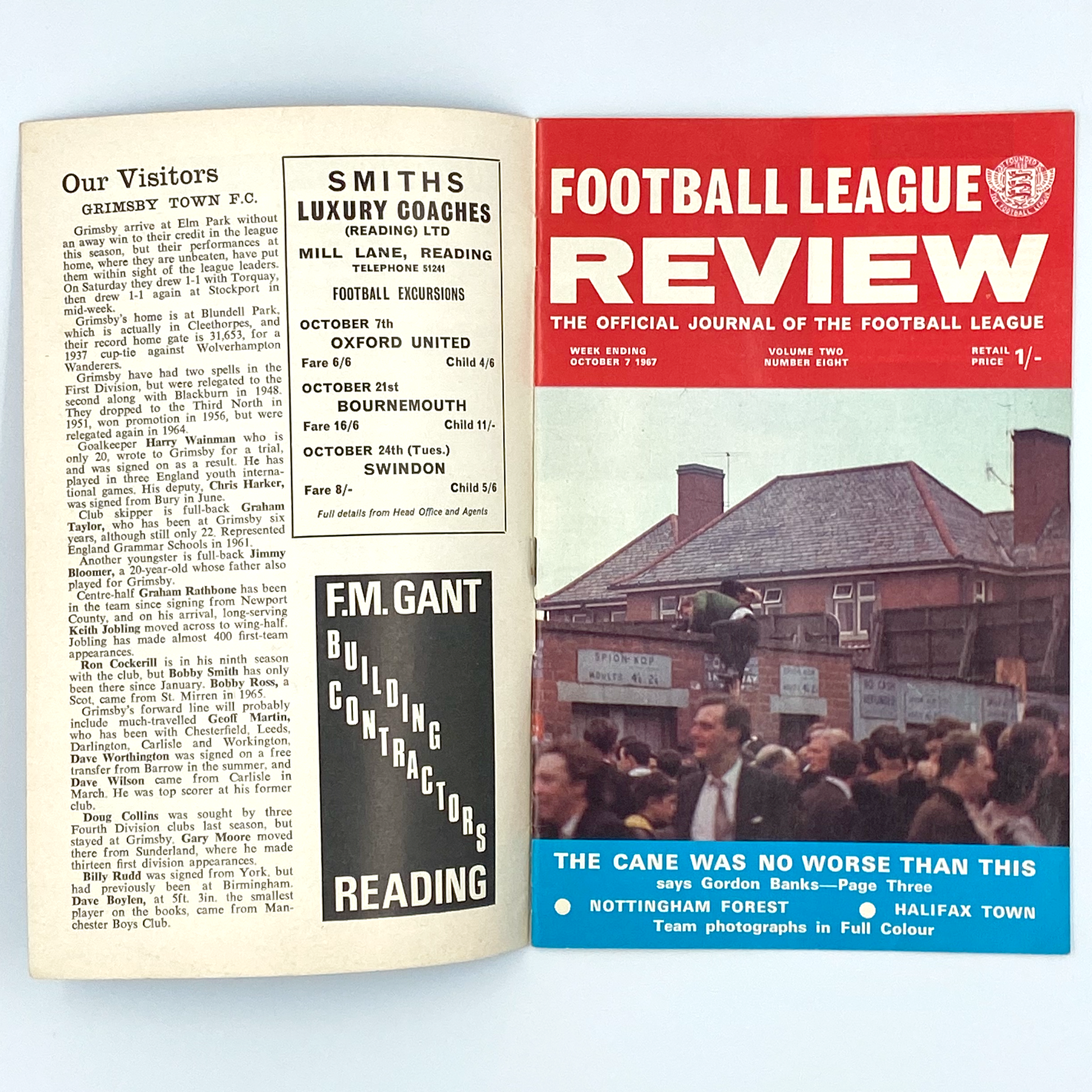 Reading vs Grimsby Town Programme (30 September, 1967)