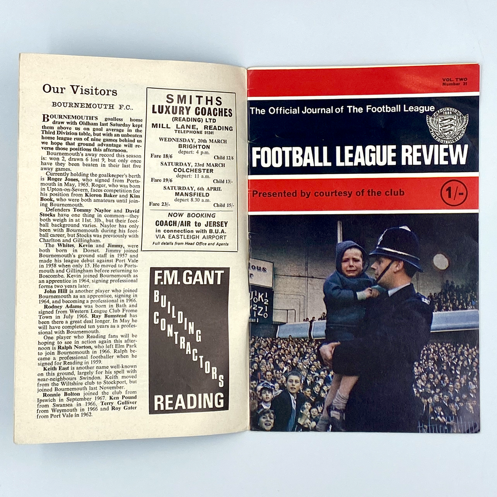 Reading vs AFC Bournemouth Programme (16 March, 1968)