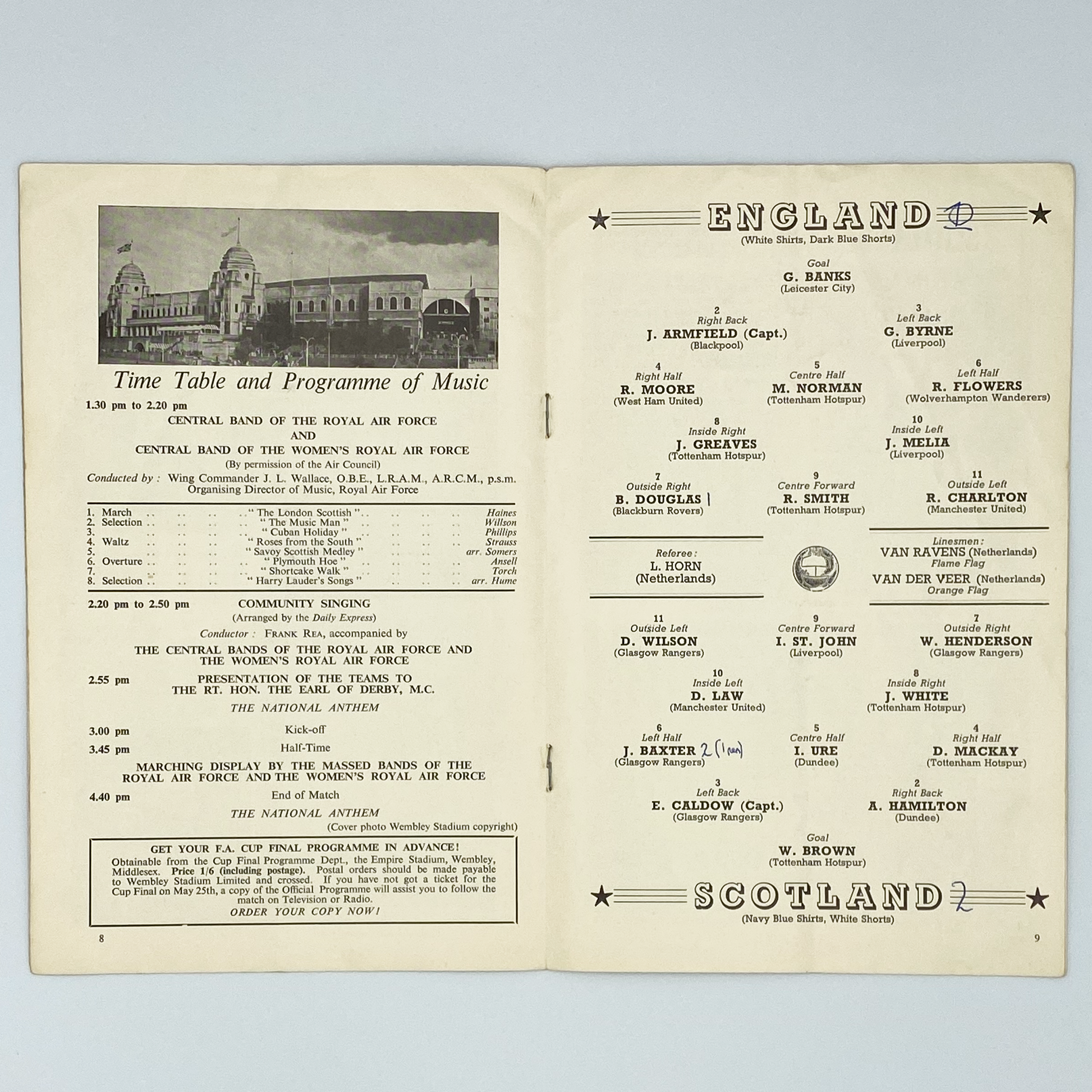 England vs Scotland Programme & Ticket (6 April, 1963)