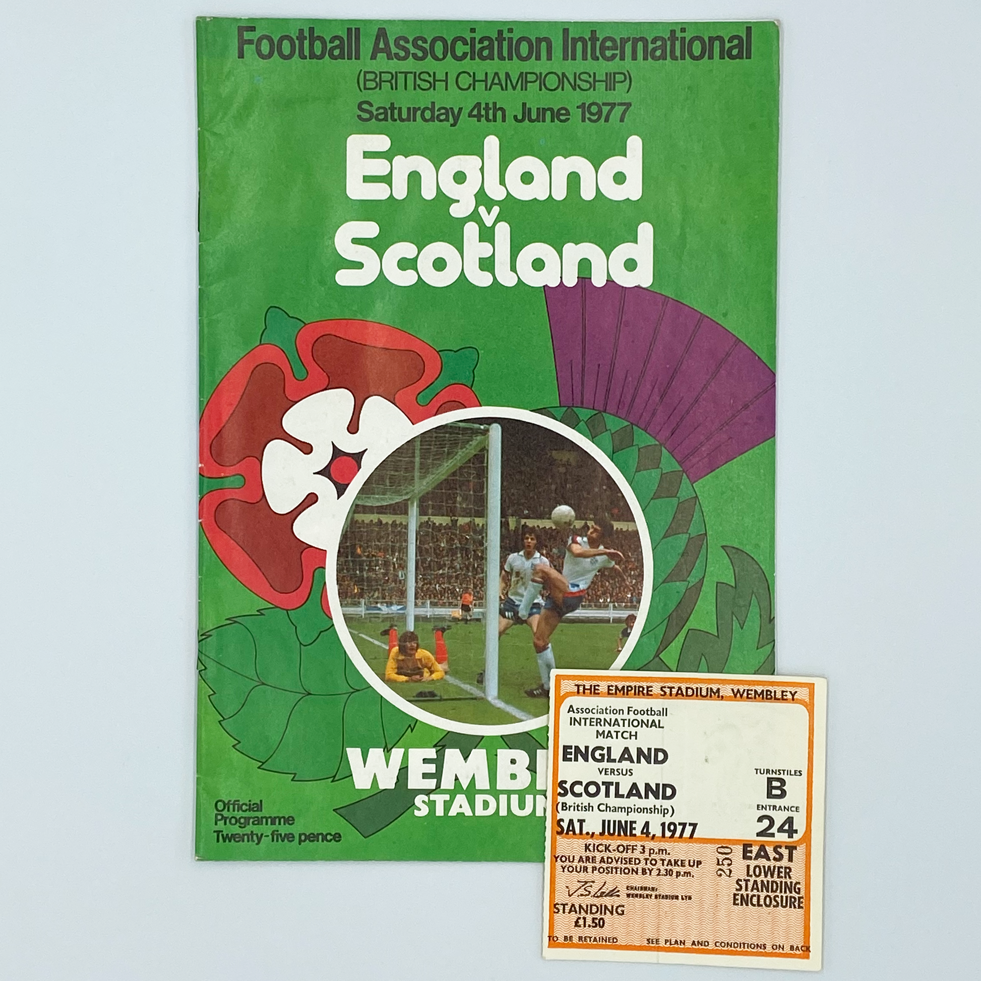 England vs Scotland Programme & Ticket (4 June, 1977)