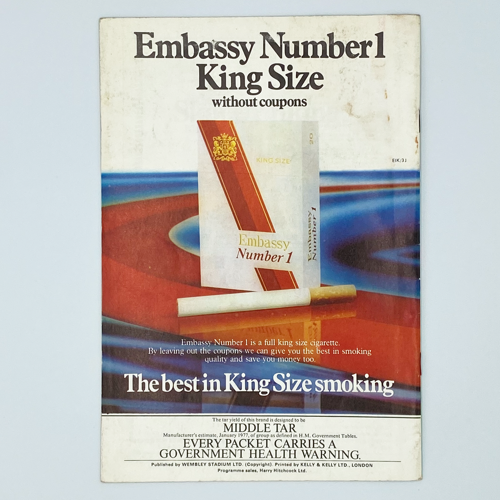 England vs Scotland Programme & Ticket (4 June, 1977)