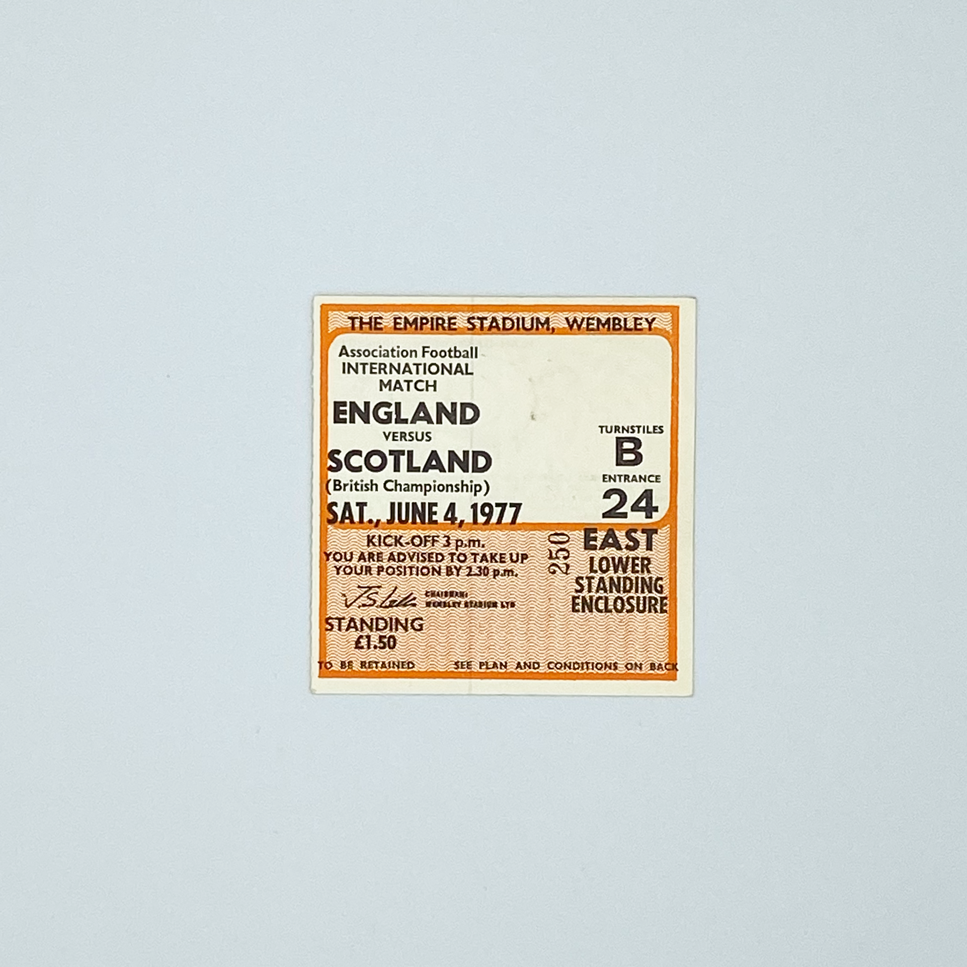 England vs Scotland Programme & Ticket (4 June, 1977)