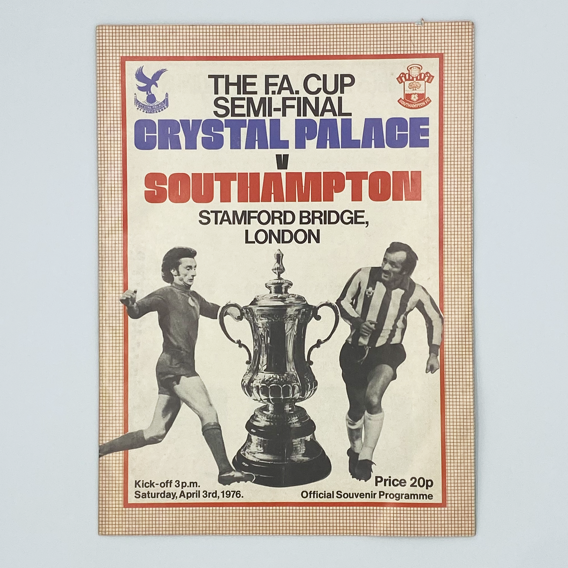 Crystal Palace vs Southampton FA Cup Semi-Final 1976 Programme (3 April, 1976)