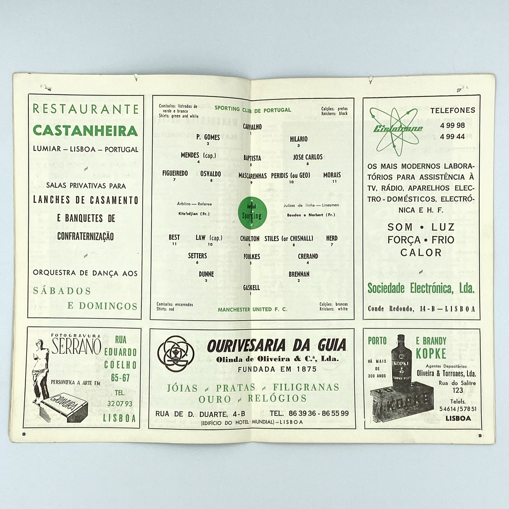 Sporting CP vs Manchester United Programme (18 March, 1964)