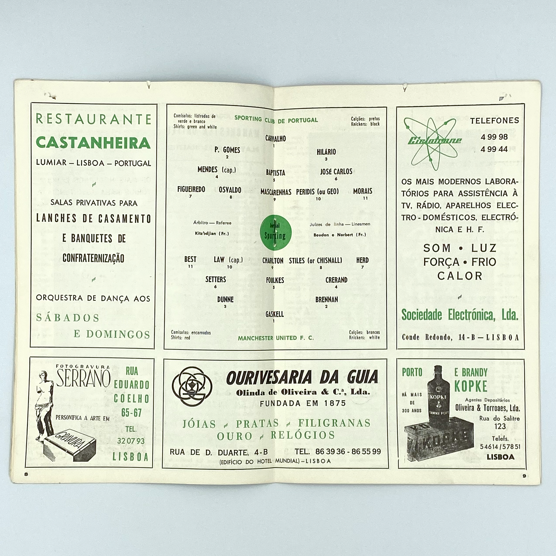 Sporting CP vs Manchester United Programme (18 March, 1964)