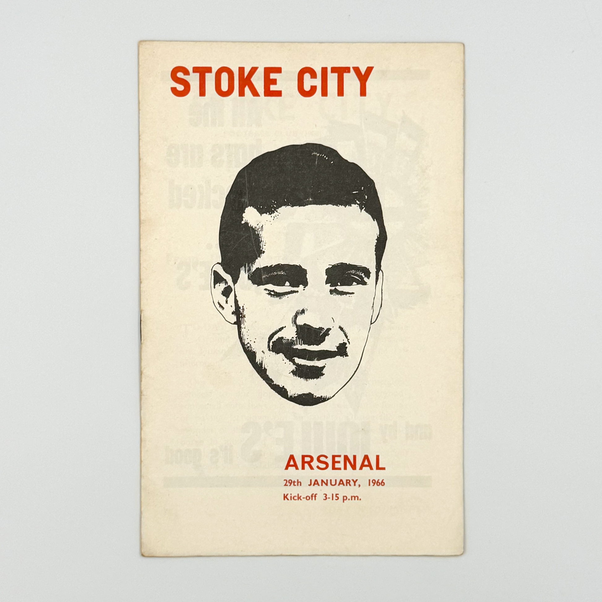 Stoke City vs Arsenal Programme (29 January, 1966)