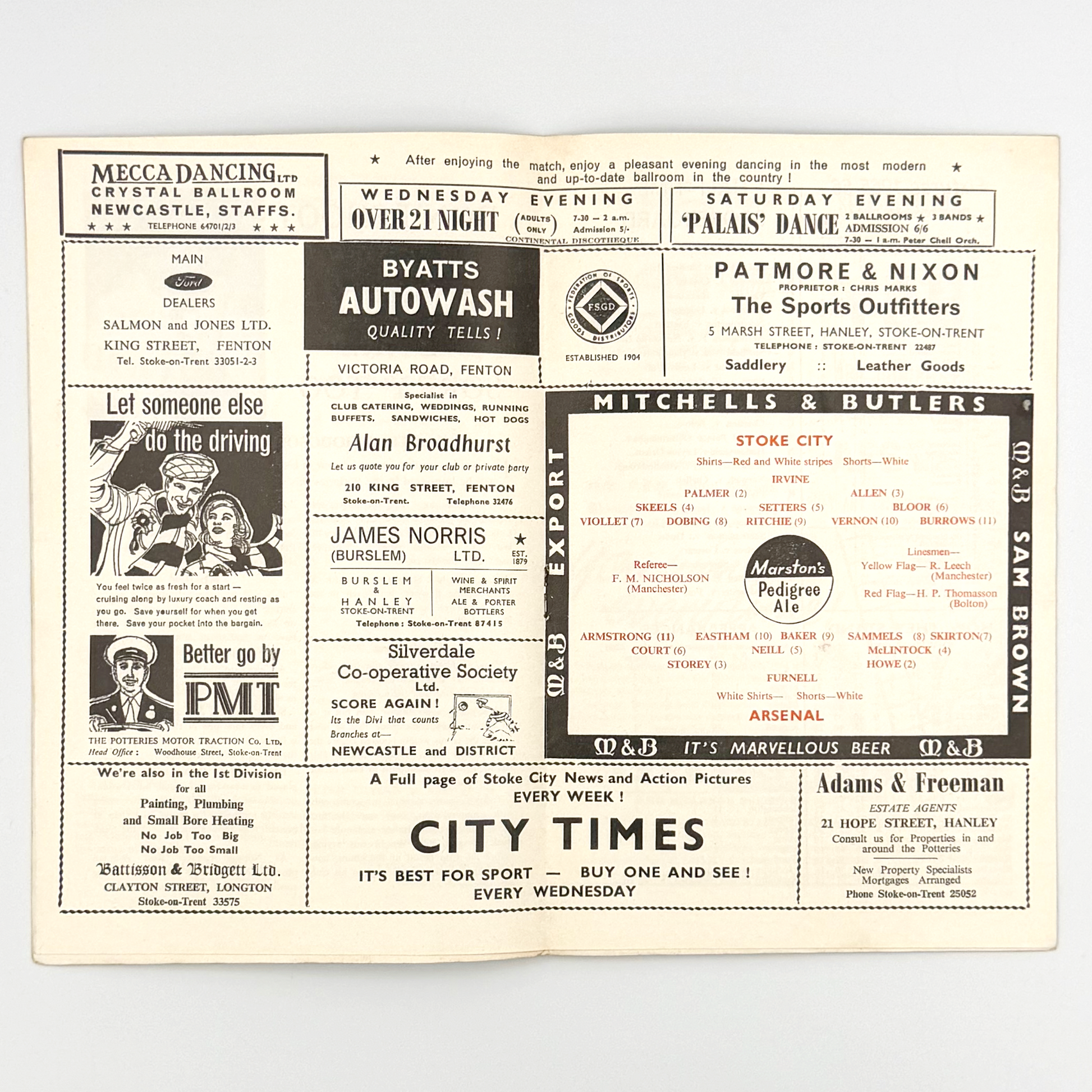 Stoke City vs Arsenal Programme (29 January, 1966)