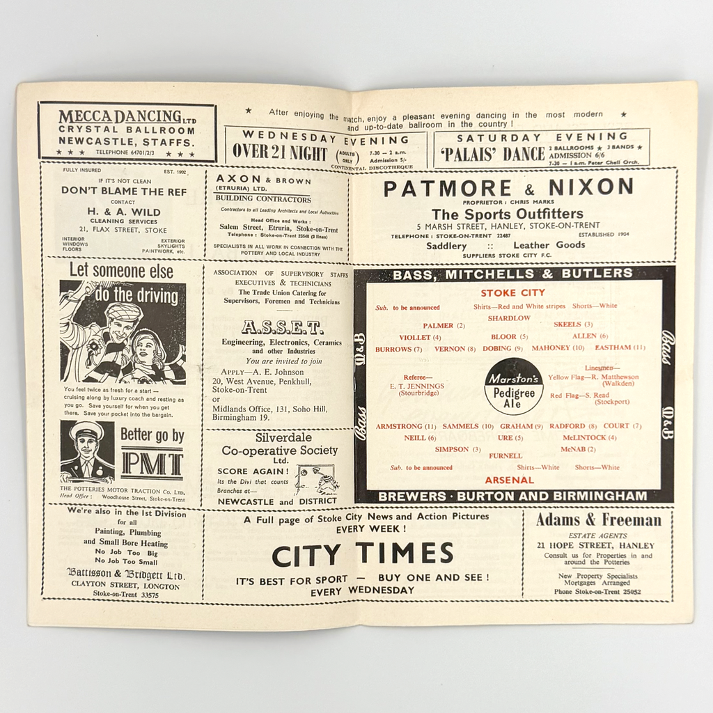 Stoke City vs Arsenal Programme (1 April, 1967)