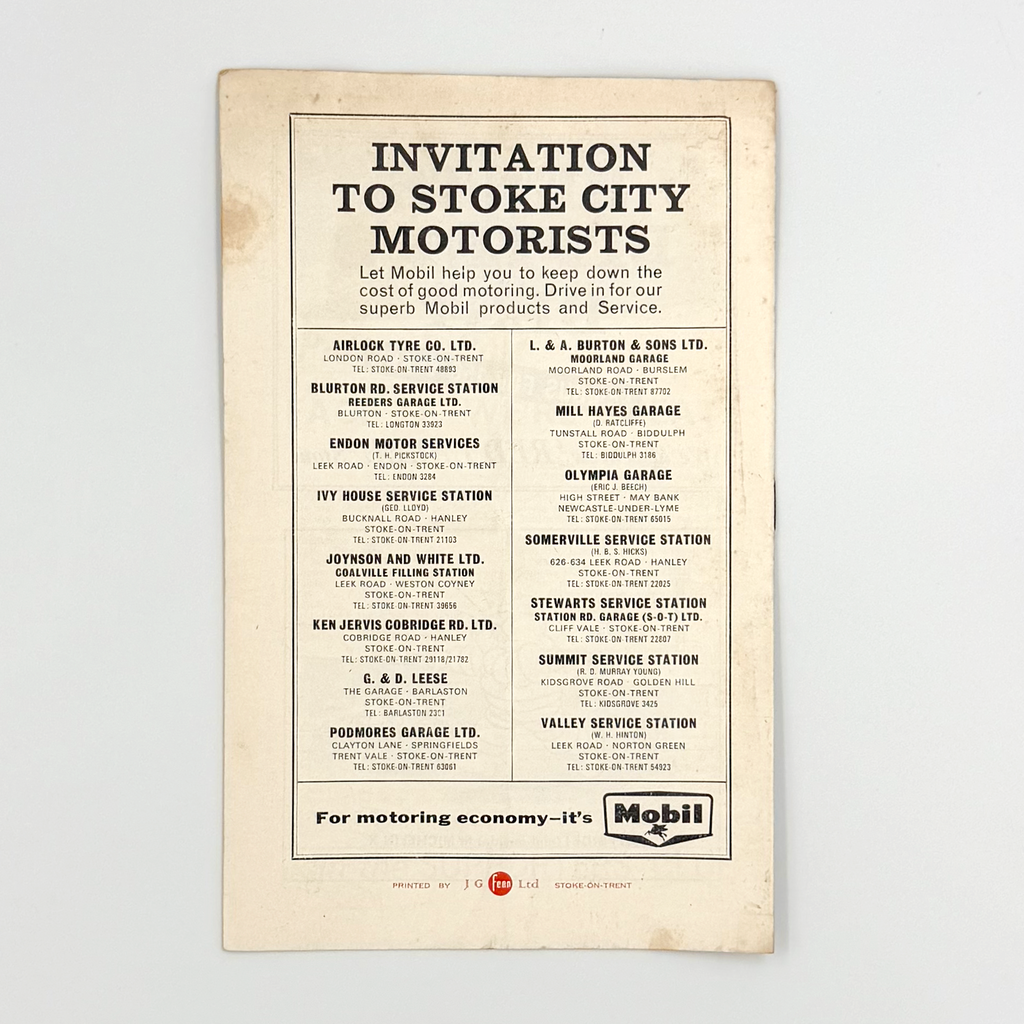 Stoke City vs Leeds United Programme (23 October, 1965)