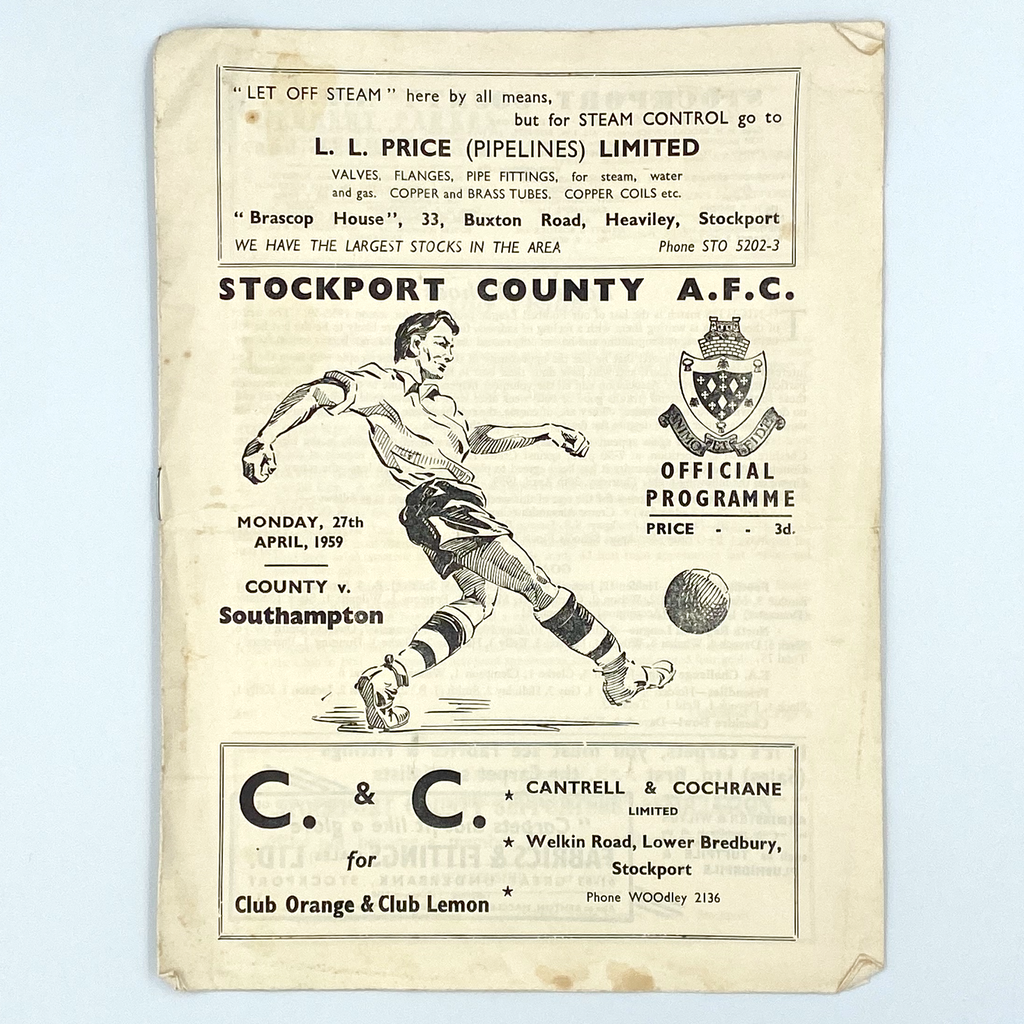 Stockport County vs Southampton Programme (27 April, 1959)