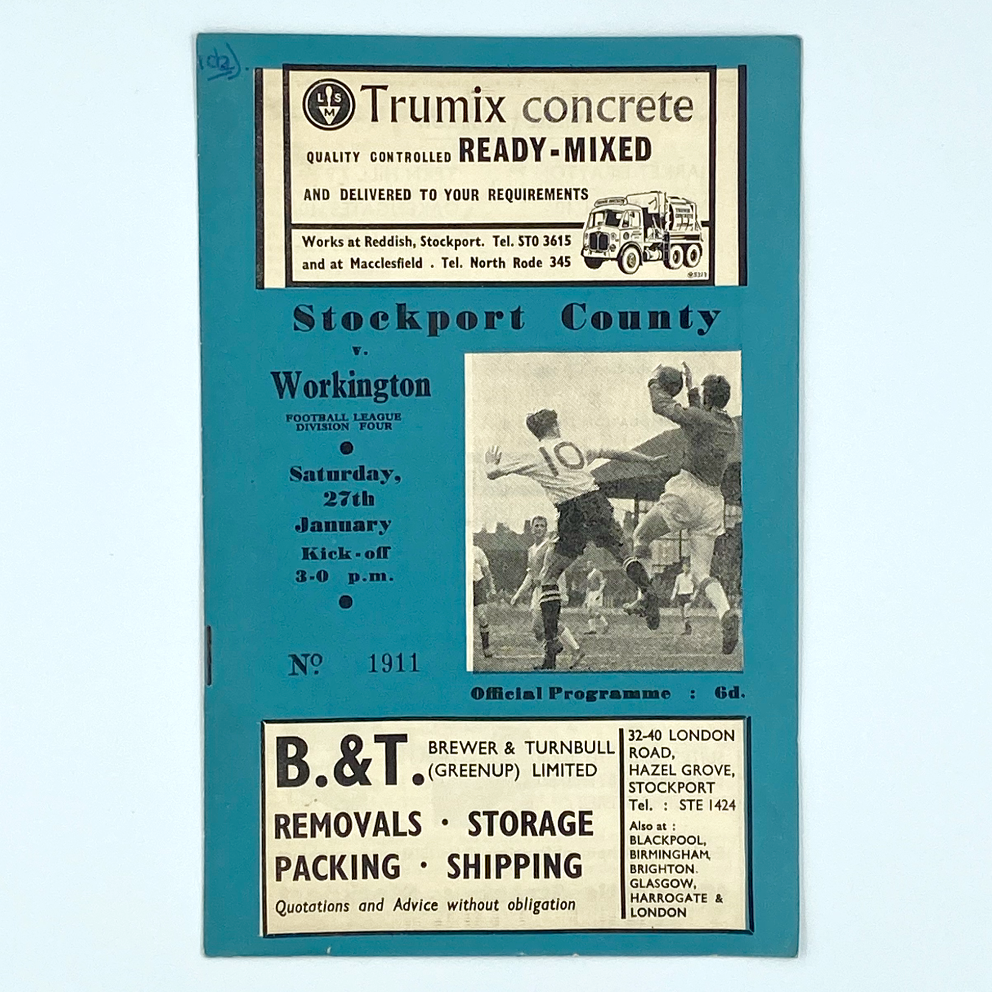 Stockport County vs Workington Programme (27 January, 1961)