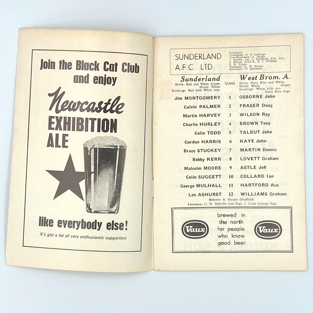 Sunderland vs West Bromwich Albion Programme (15 February, 1969)