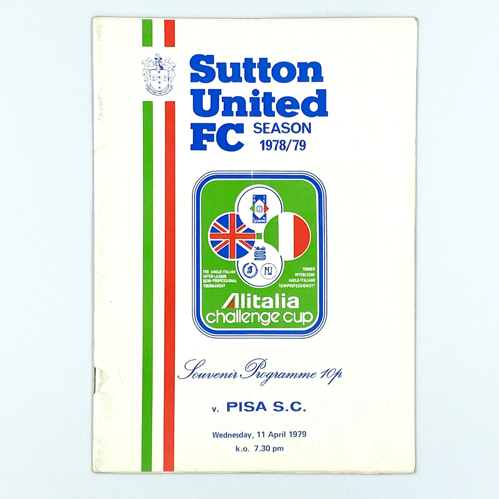 Sutton United vs Pisa SC Programme (11 April, 1979)