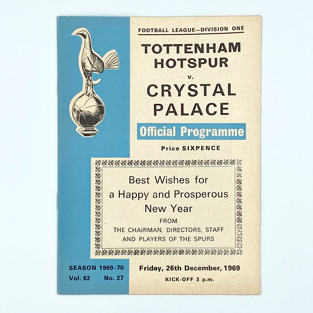 Tottenham Hotspur vs Crystal Palace Programme (26 December, 1969)