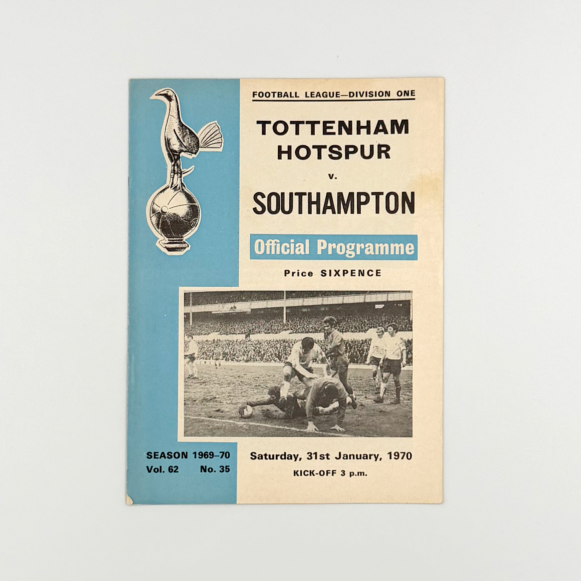 Tottenham Hotspur vs Southampton Programme (31 January, 1970)