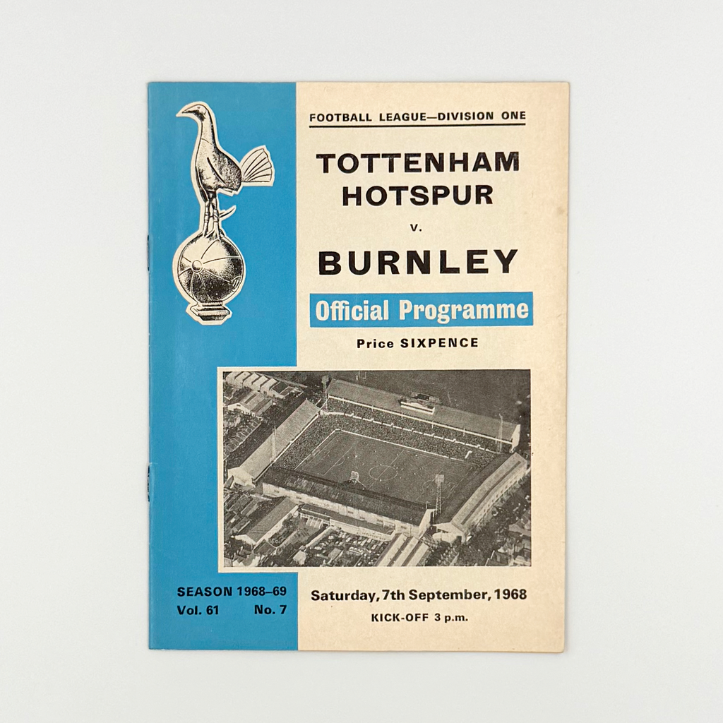 Tottenham Hotspur vs Burnley Programme (7 September, 1968)