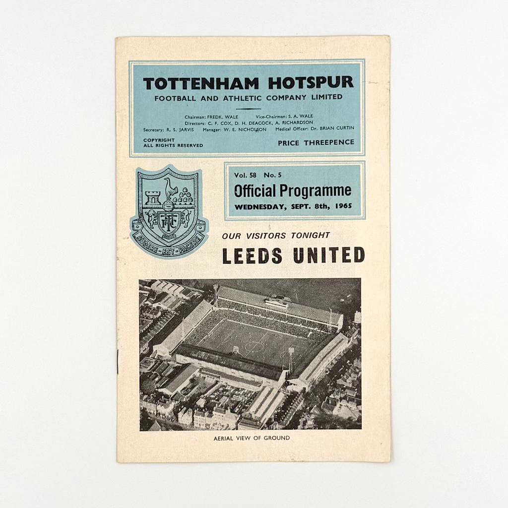 Tottenham Hotspur vs Leeds United Programme (8 September, 1965)