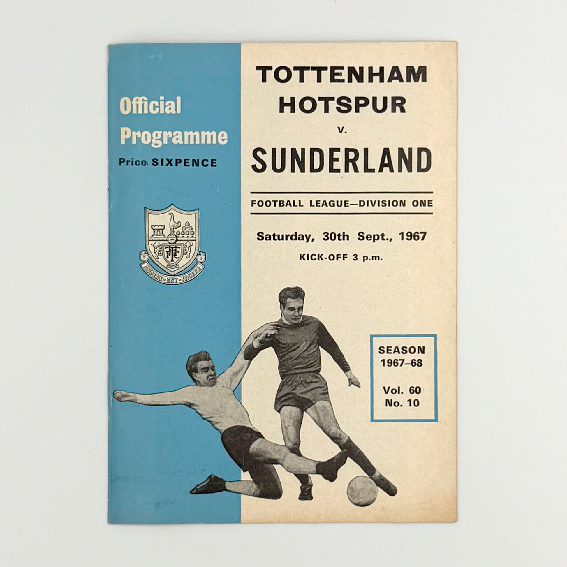 Tottenham Hotspur vs Sunderland Programme (30 September, 1967)