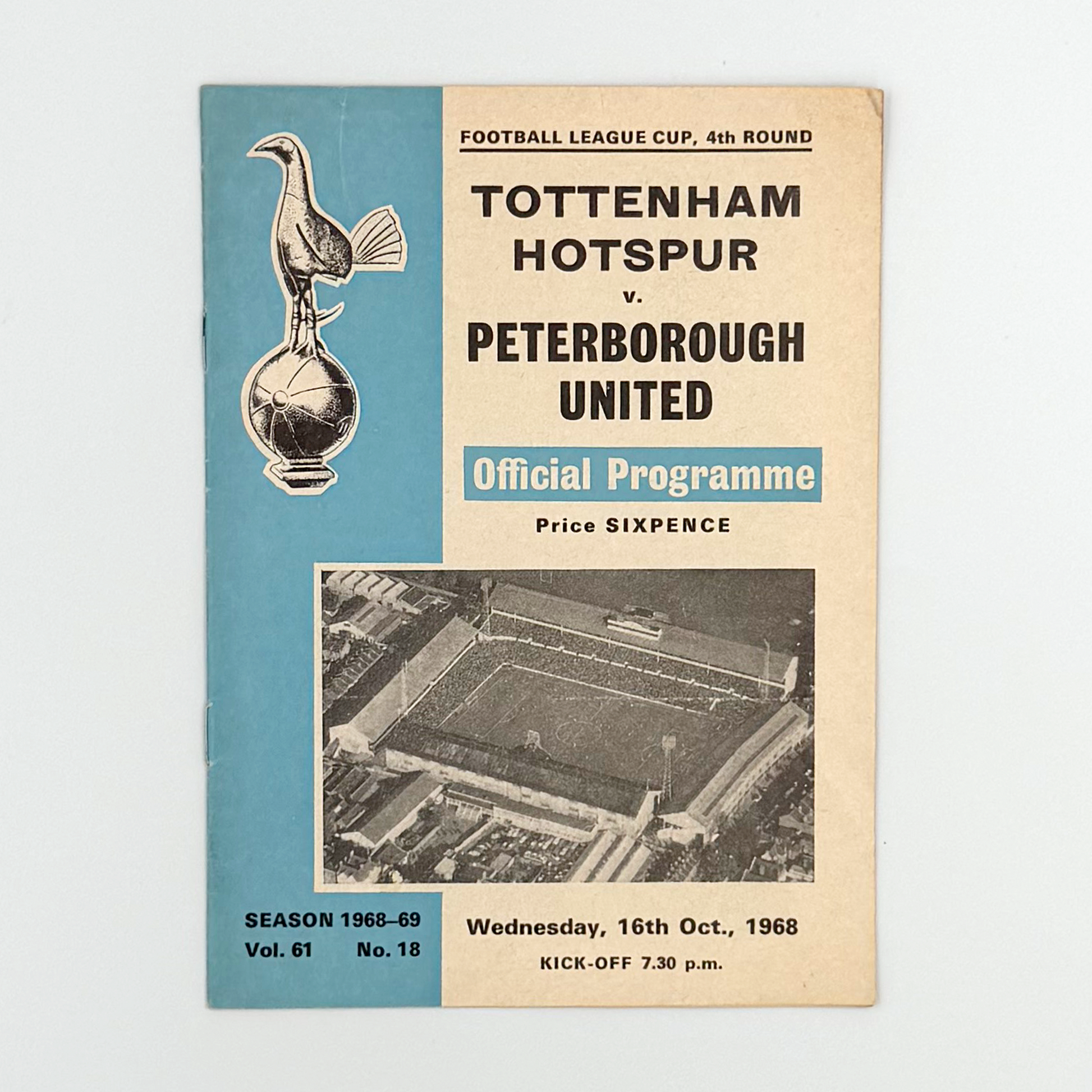 Tottenham Hotspur vs Peterborough United Programme (16 October, 1968)