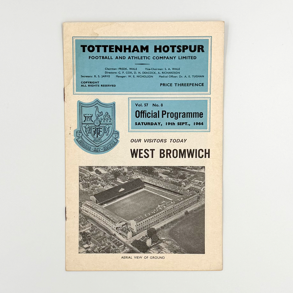 Tottenham Hotspur vs West Bromwich Albion Programme (19 September, 1964)