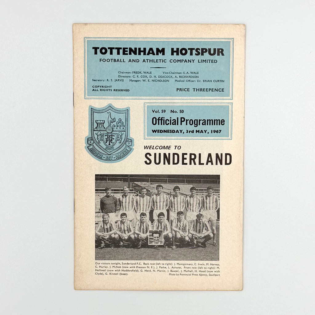 Tottenham Hotspur vs Sunderland Programme (3 May, 1967)