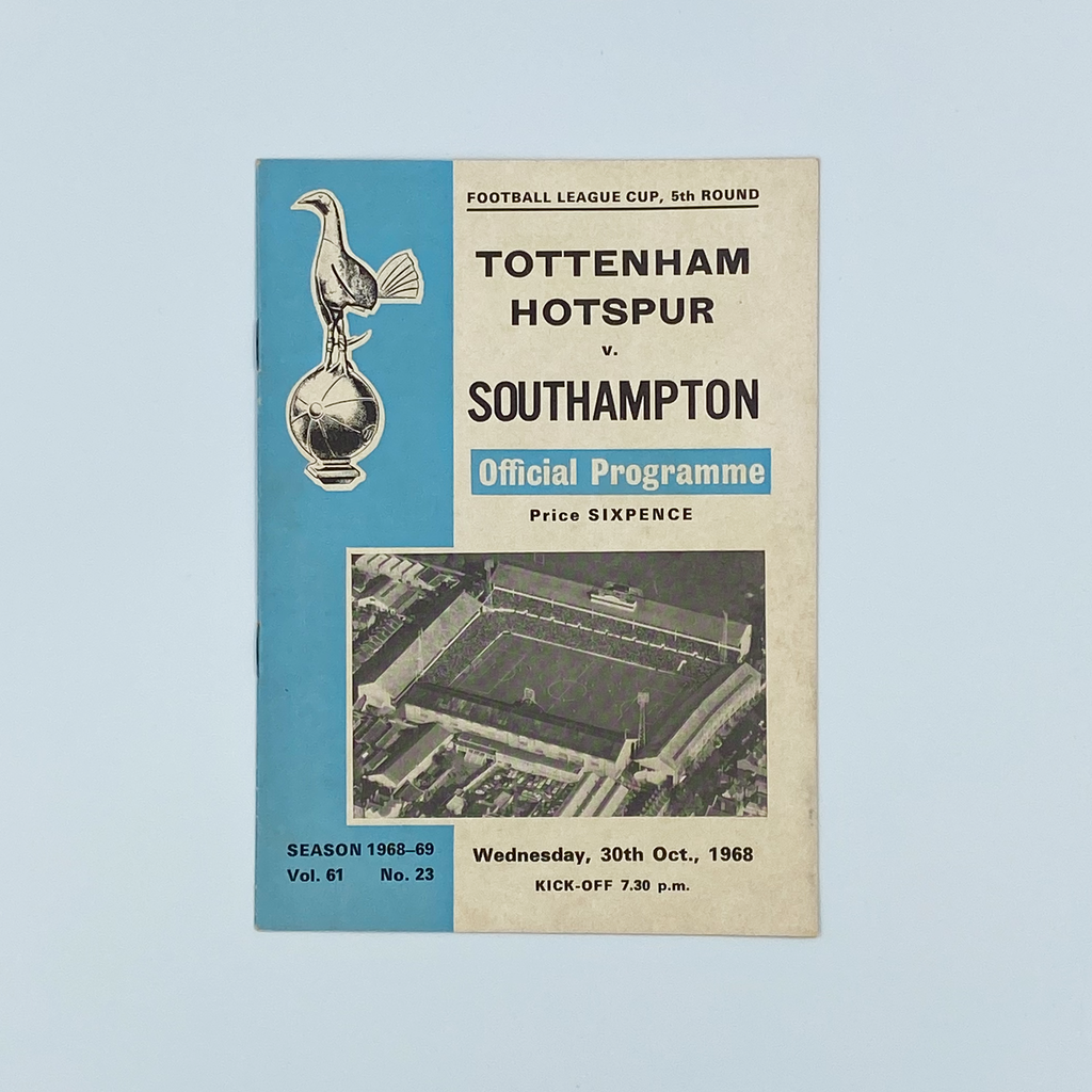 Tottenham Hotspur vs Southampton Programme (30 October, 1968)