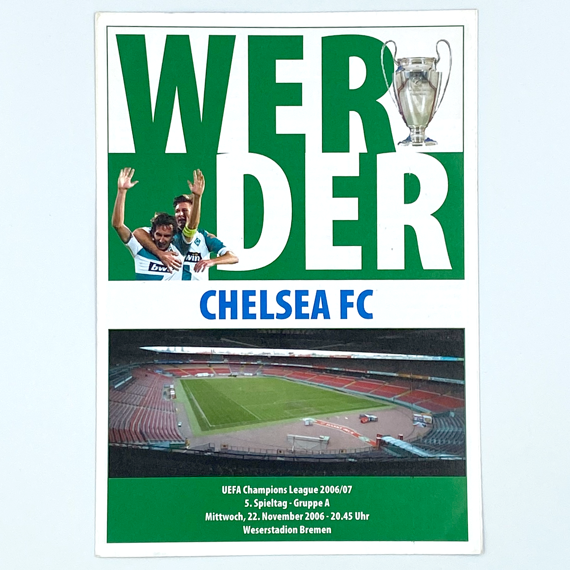 Werder Bremen vs Chelsea Programme (22 November, 2006)