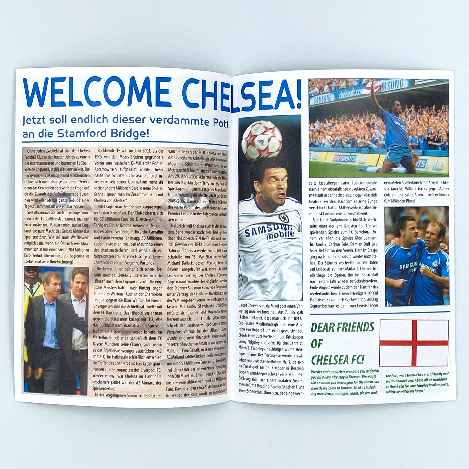 Werder Bremen vs Chelsea Programme (22 November, 2006)