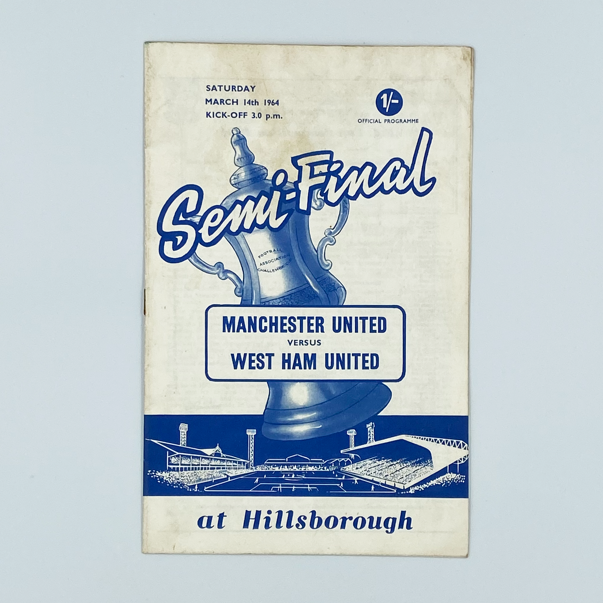 Manchester United vs West Ham United FA Cup Semi-Final Programme (14, March 1964)