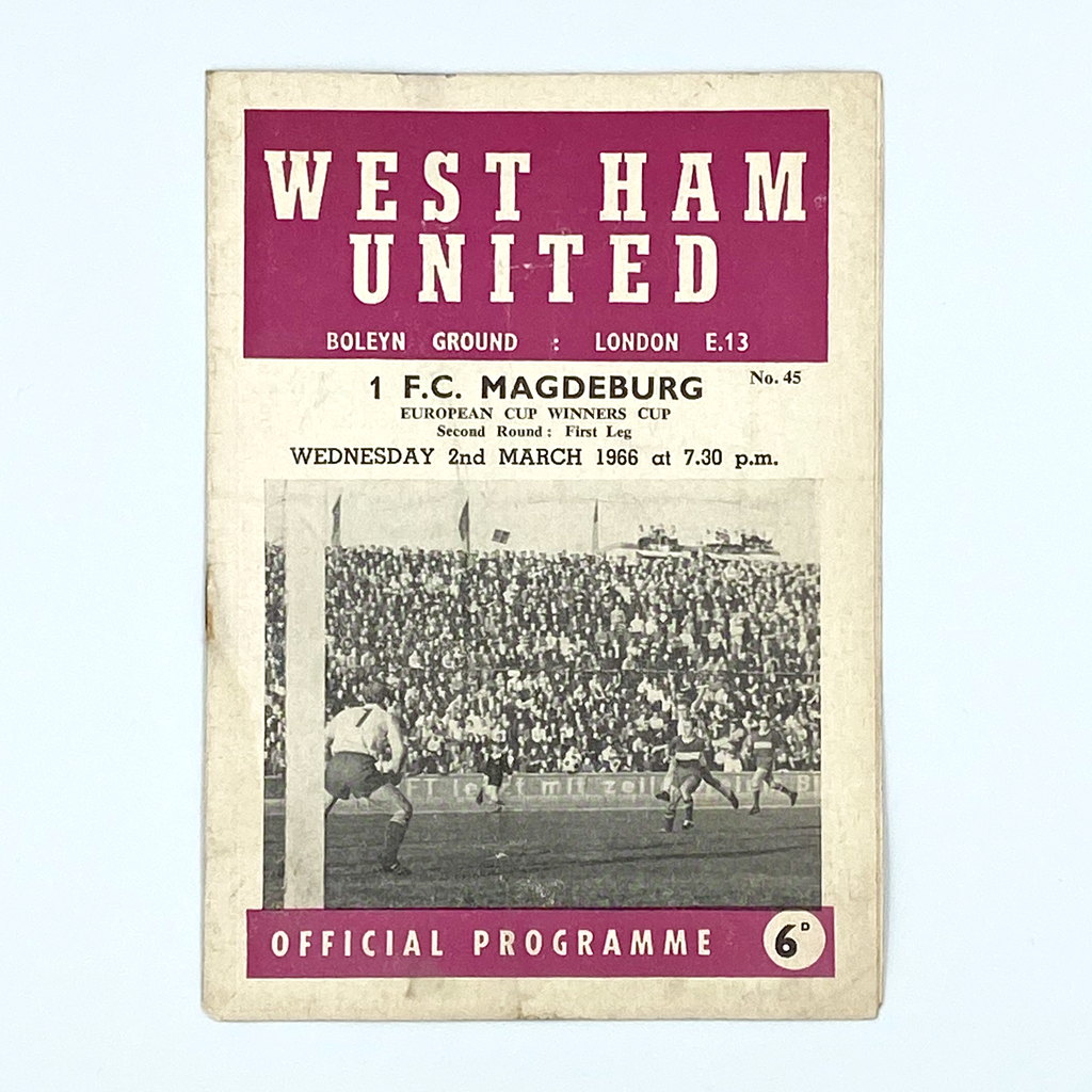 West Ham United vs FC Magdeburg Programme (2 March, 1966)