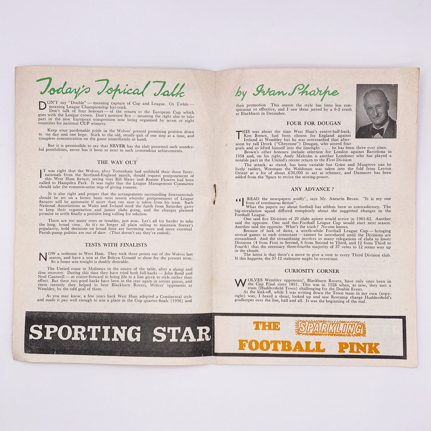 Wolverhampton Wanderers vs West Ham United Programme (11 April, 1960)