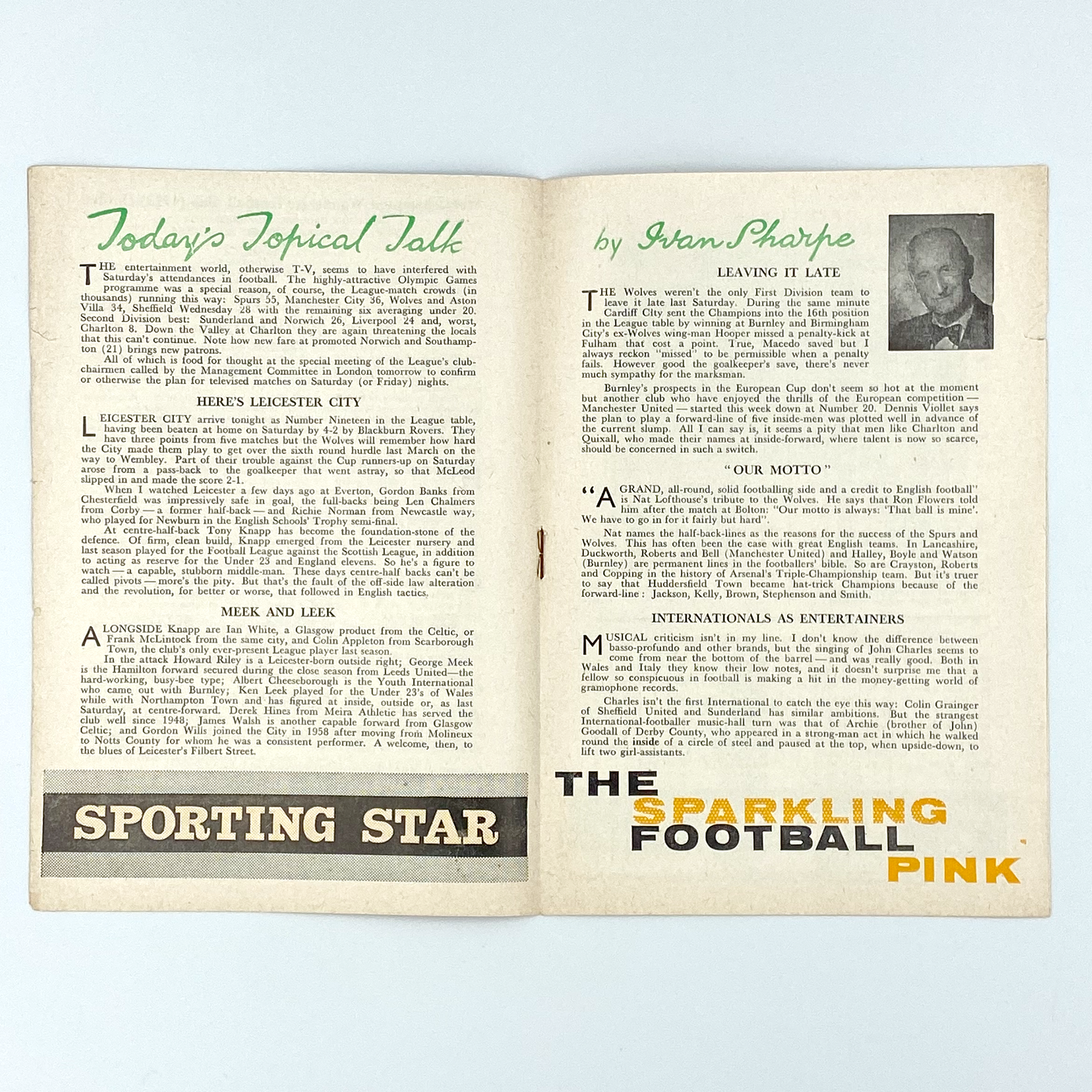 Wolverhampton Wanderers vs Leicester City Programme (7 September, 1960)
