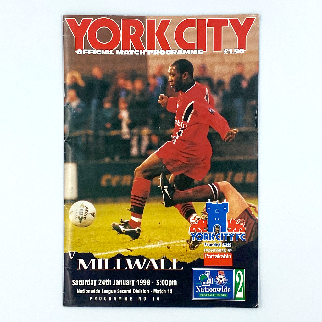 York City vs Millwall Programme (24 January, 1998)