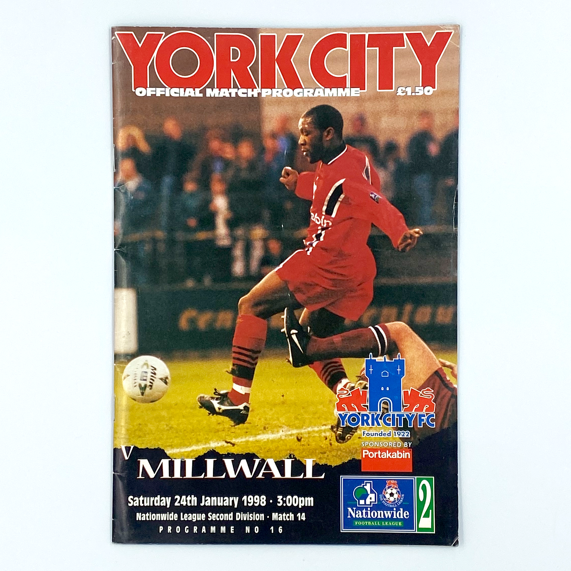 York City vs Millwall Programme (24 January, 1998)