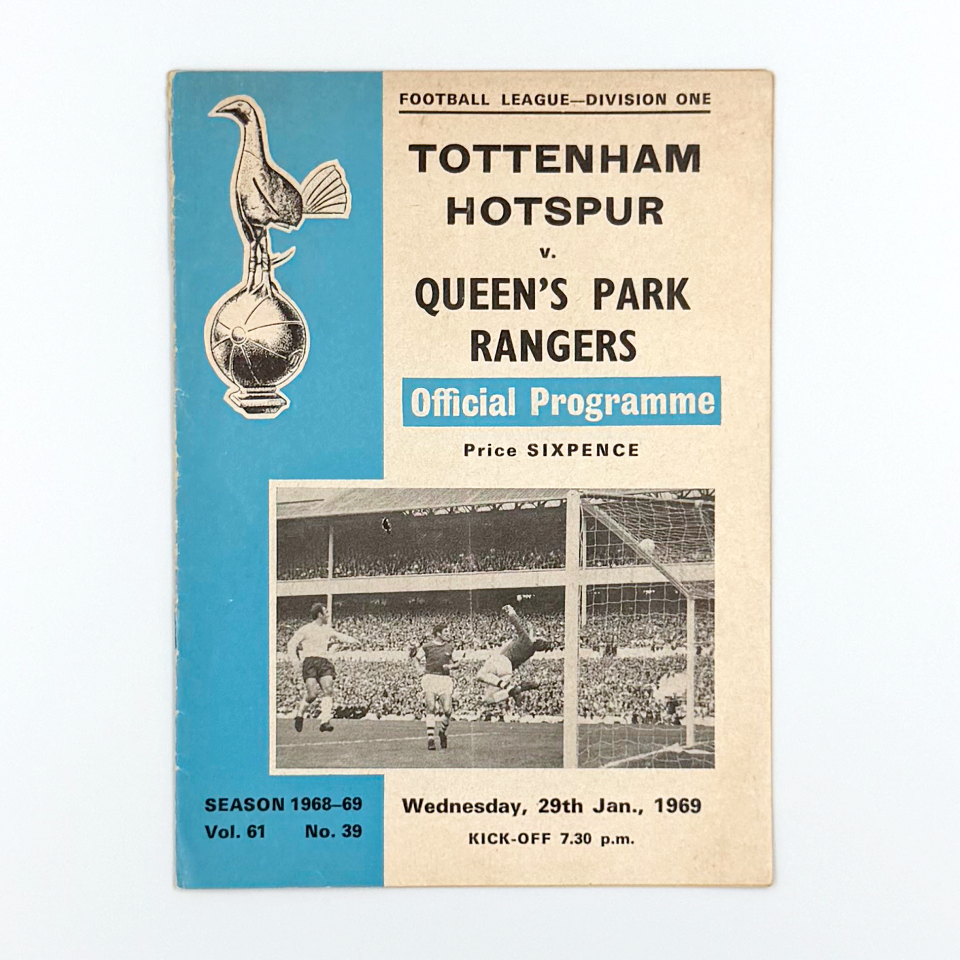 Tottenham Hotspur vs Queens Park Rangers Programme (29 January, 1969)