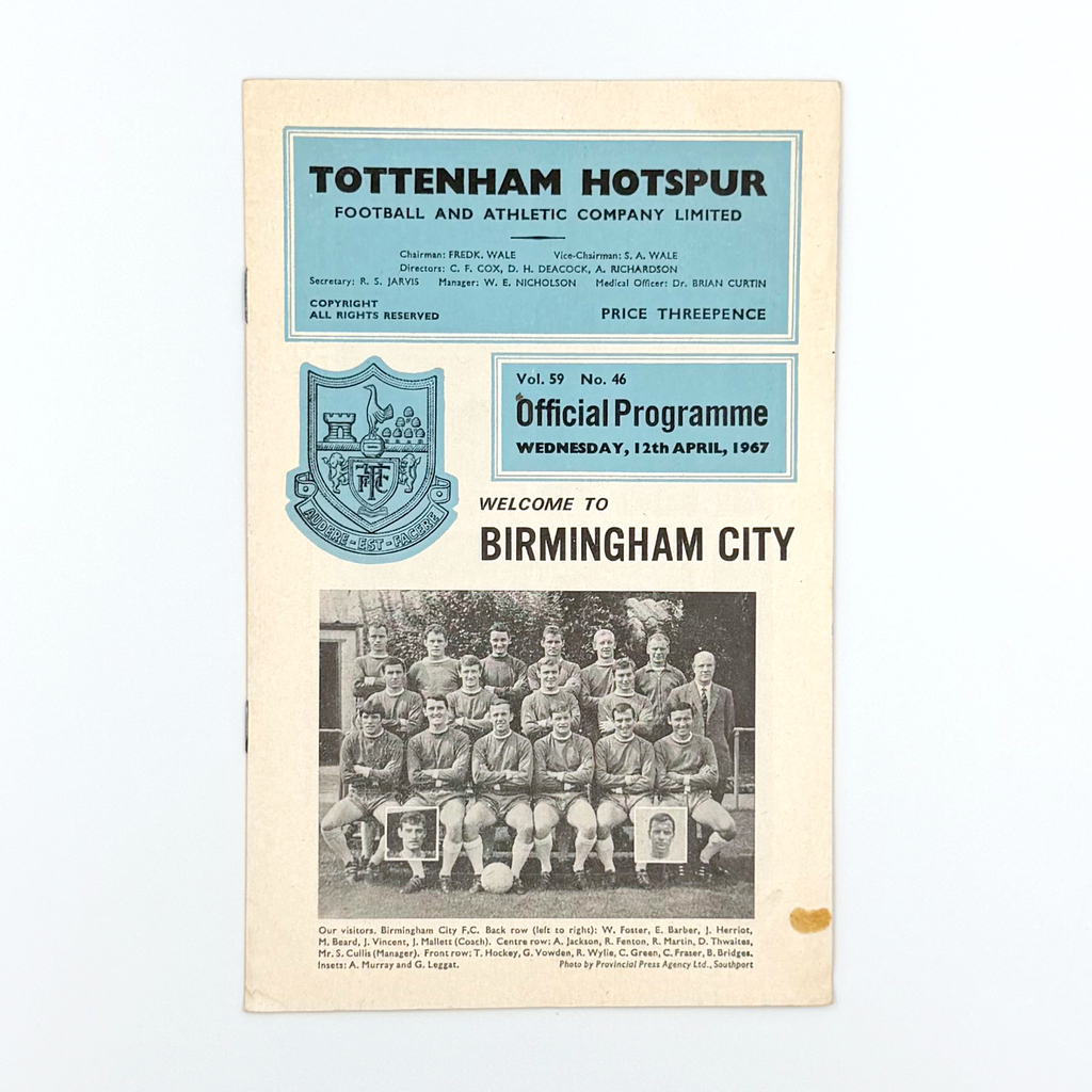 Tottenham Hotspur vs Birmingham City Programme (12 April, 1967)