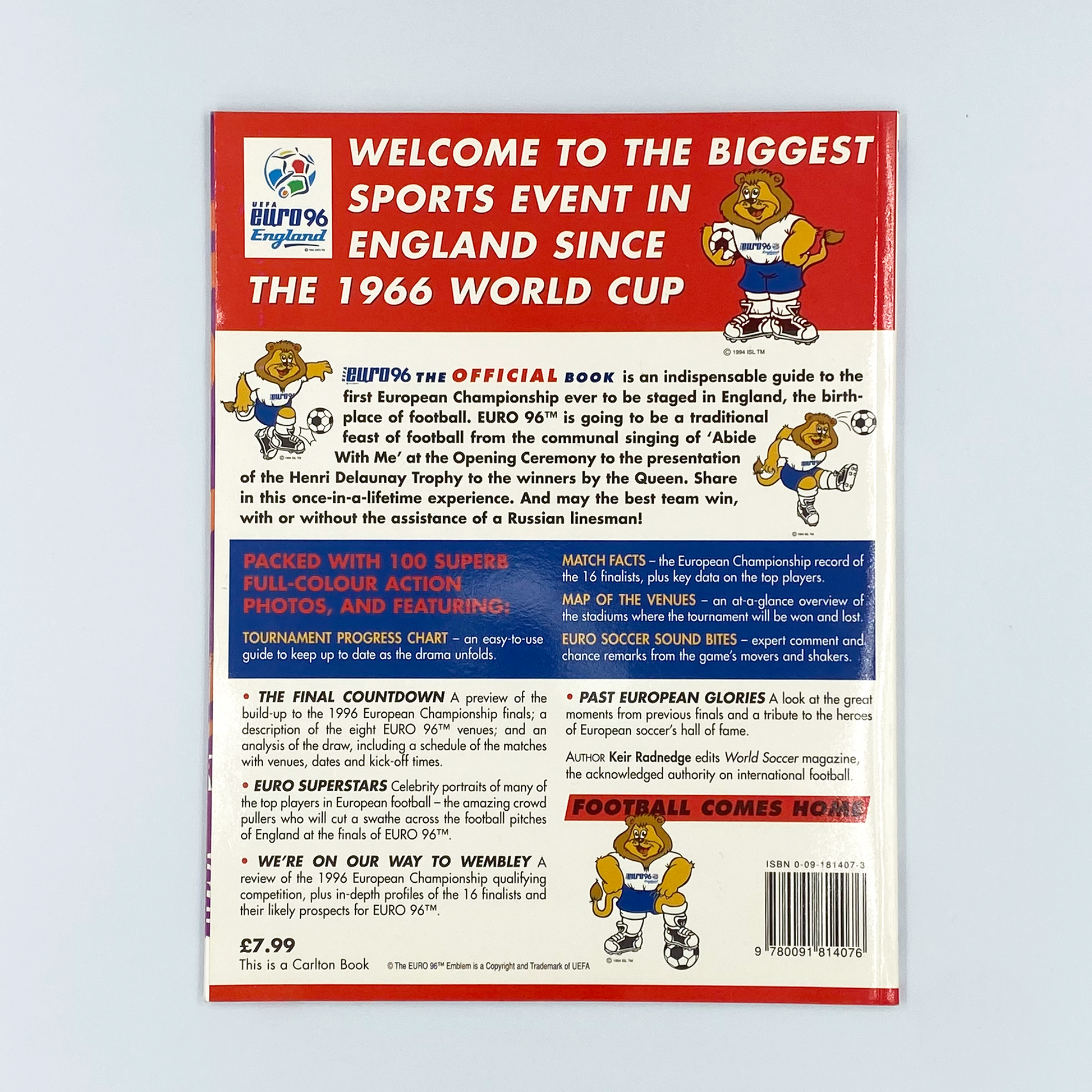 Euro '96 Tournament Guide - Signed by Jack Charlton