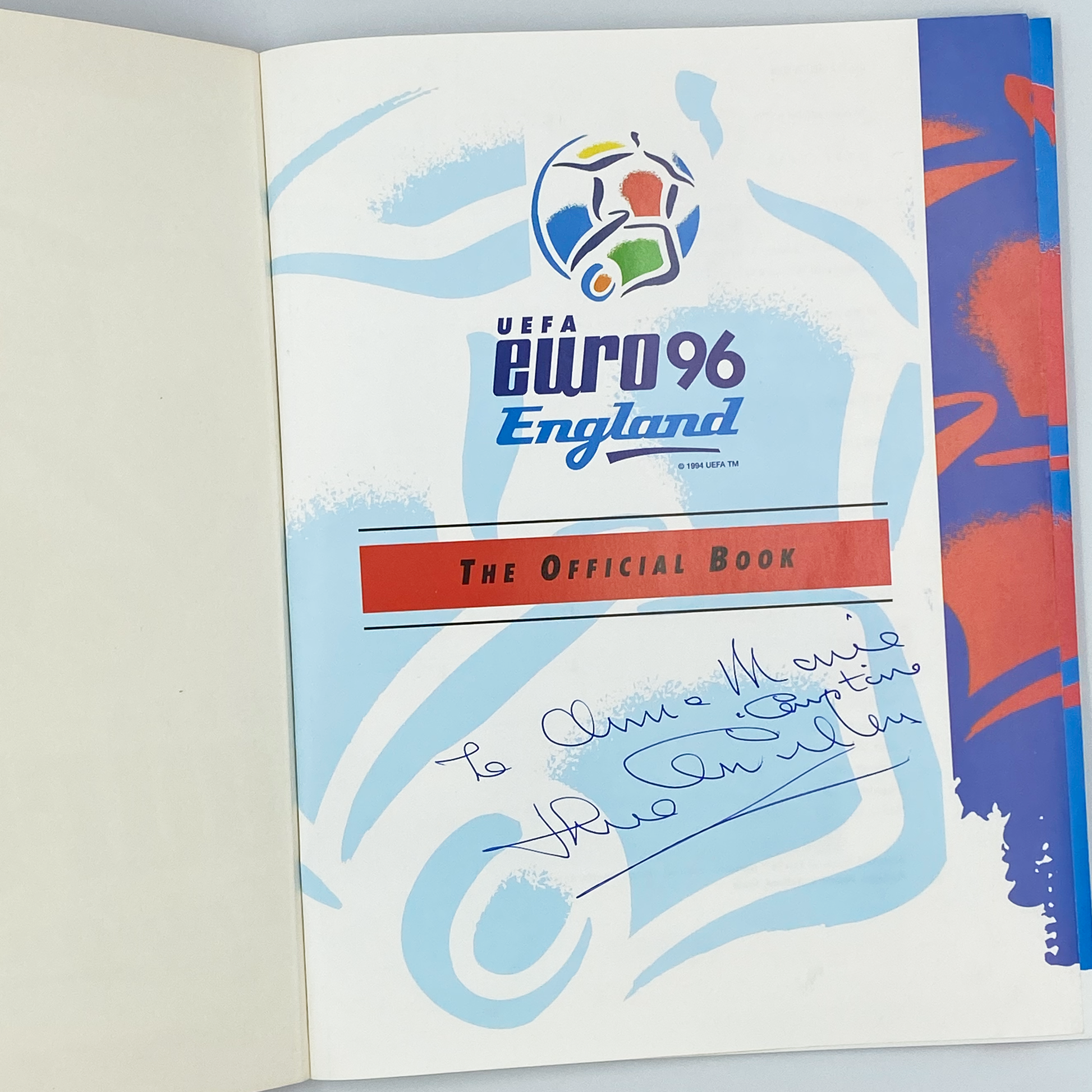 Euro '96 Tournament Guide - Signed by Jack Charlton