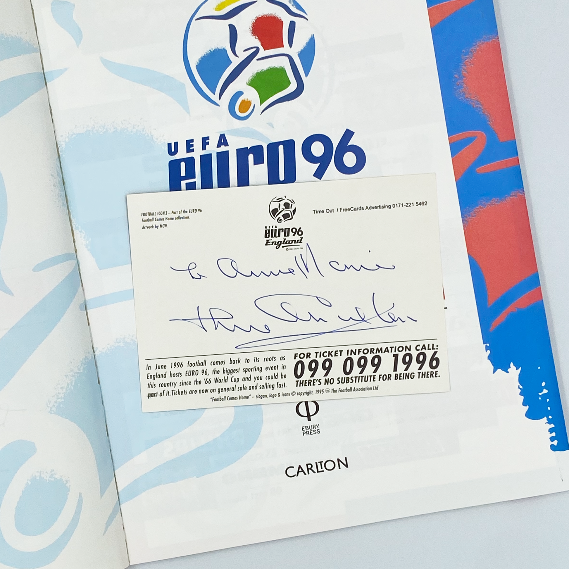 Euro '96 Tournament Guide - Signed by Jack Charlton