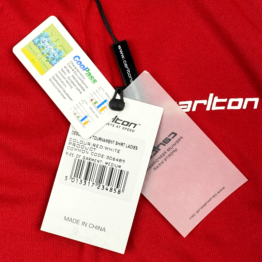 Carlton Badminton Tournament Top - Red and White | Women's Medium