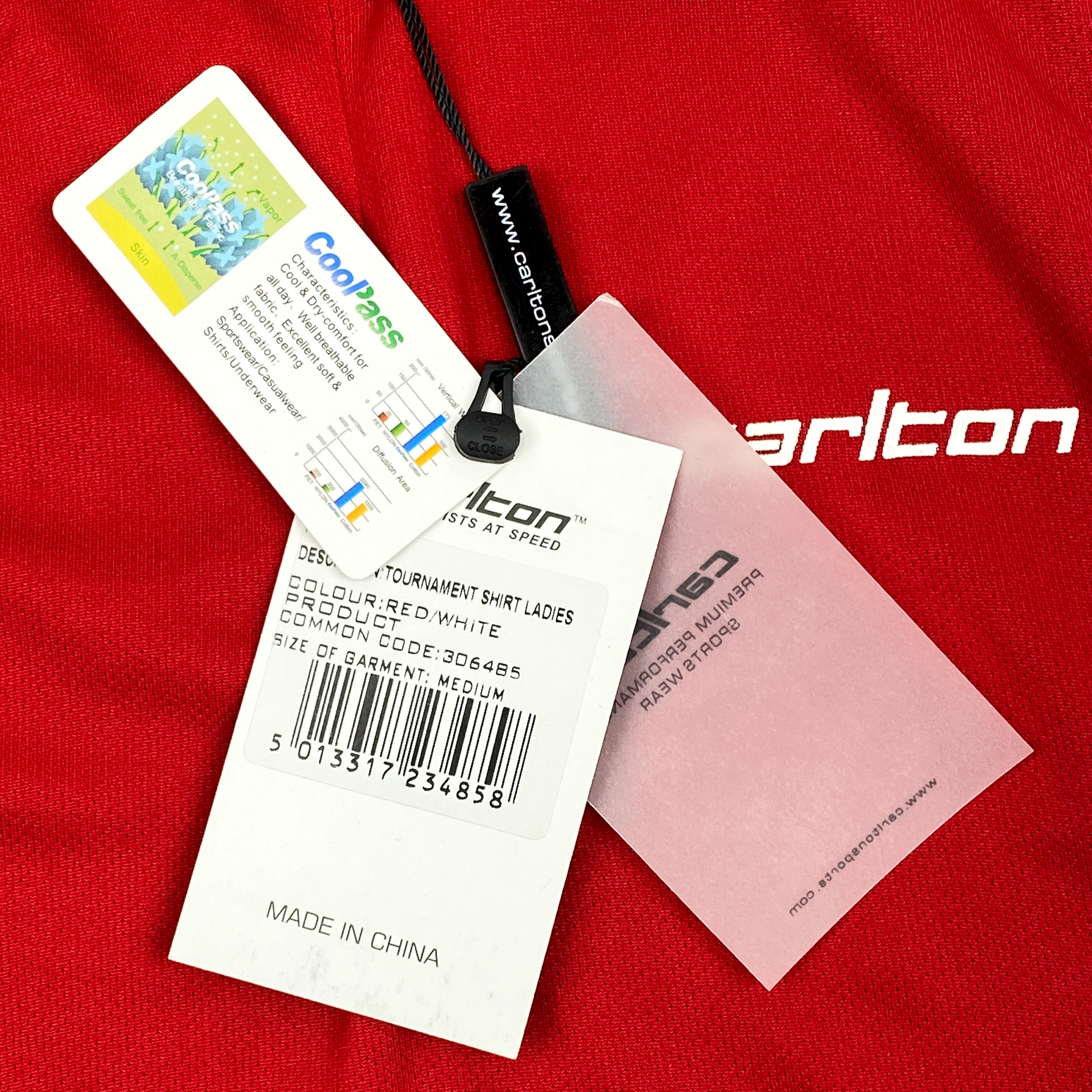 Carlton Badminton Tournament Top - Red and White | Women's Medium