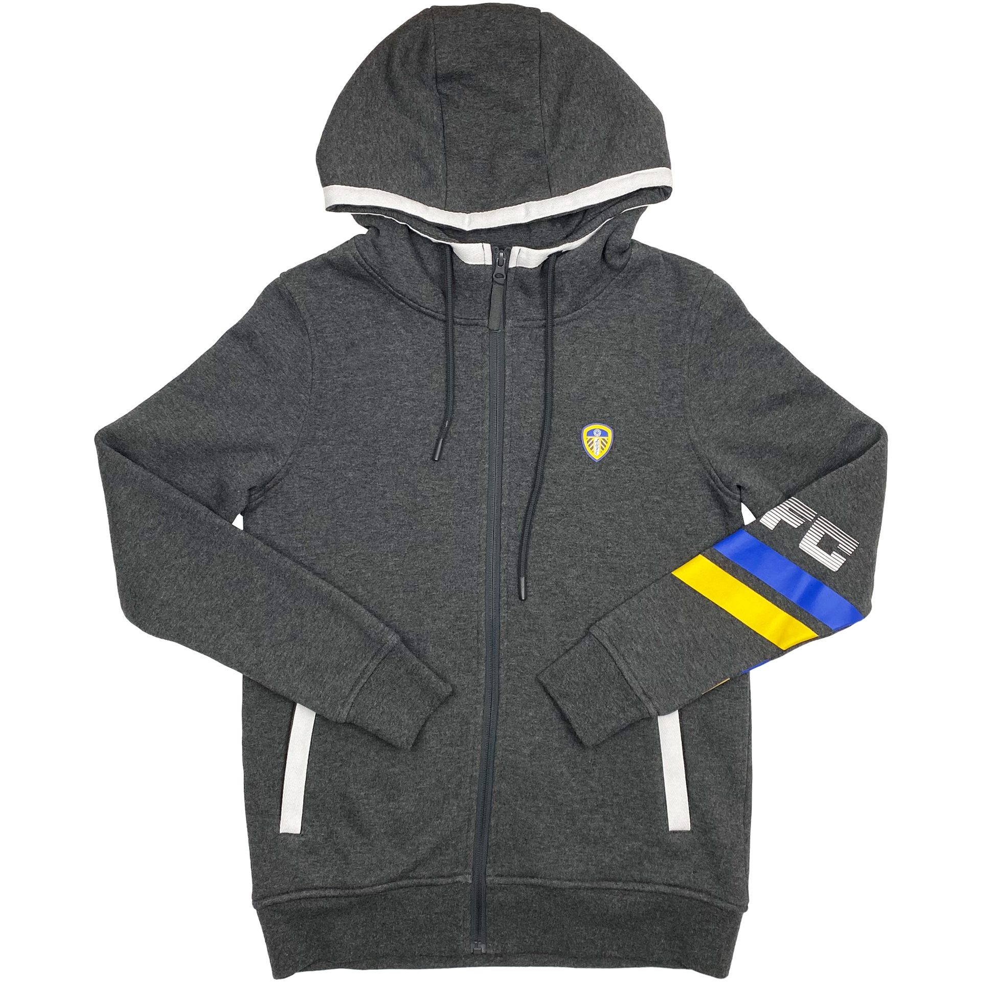 Leeds United Full-Zip Hoodie Grey | Small