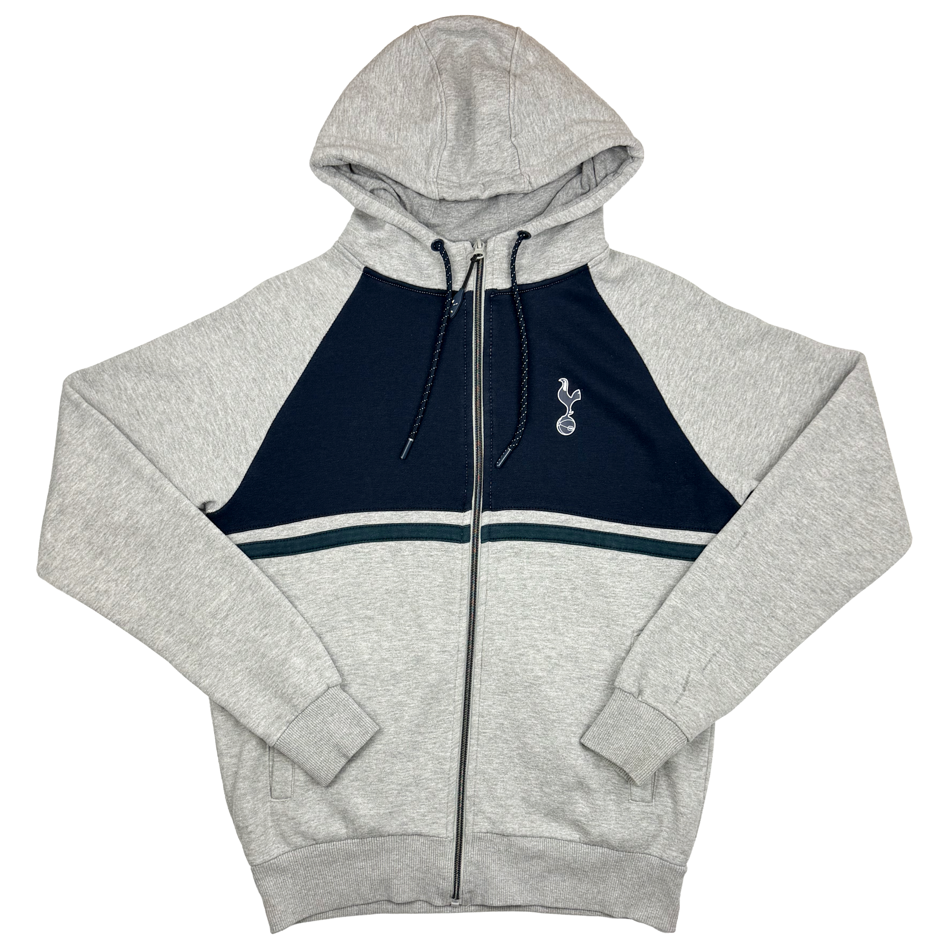 Tottenham Hotspur Grey and Navy Full-Zip Hoodie | Small