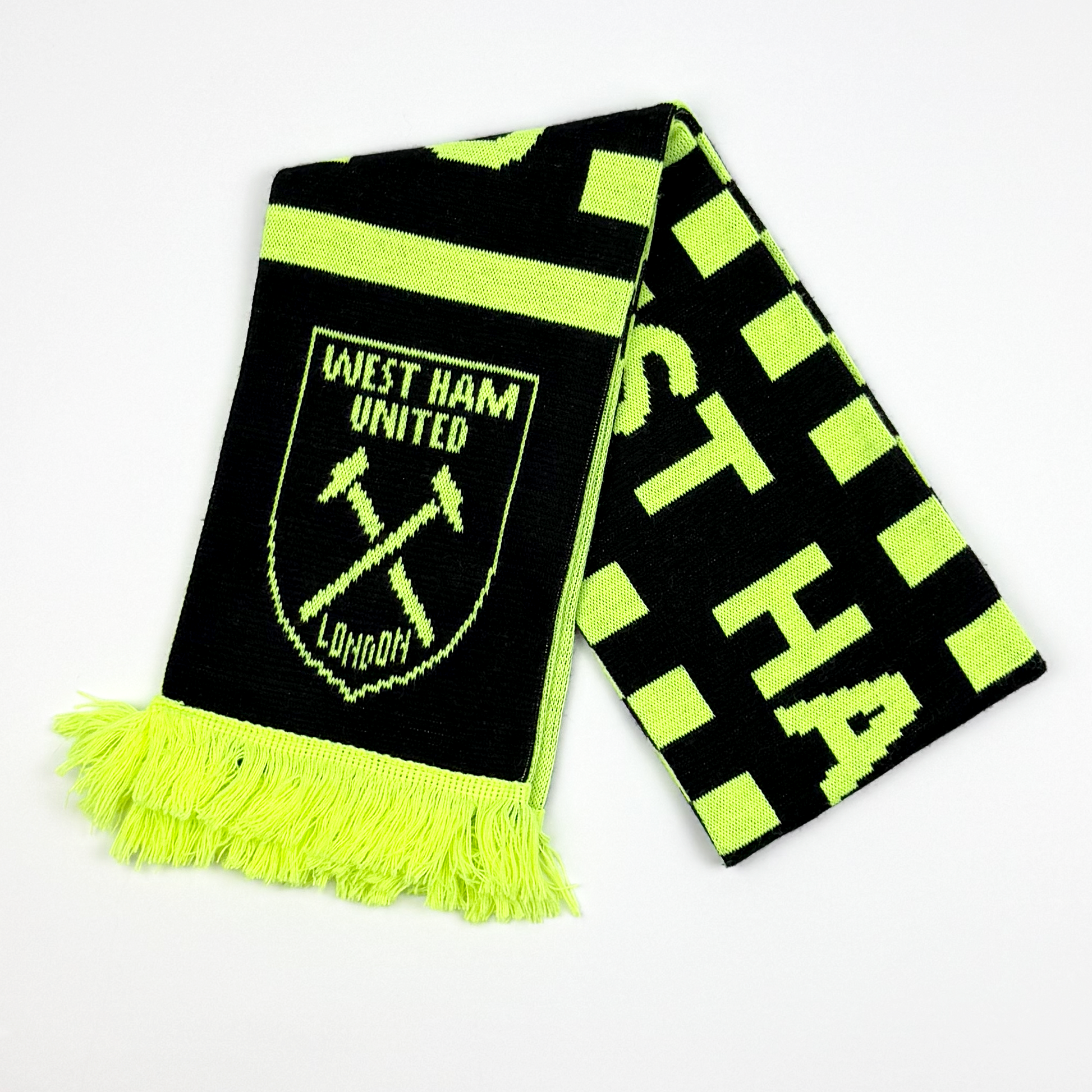 West Ham United Black and Neon Vintage Scarf