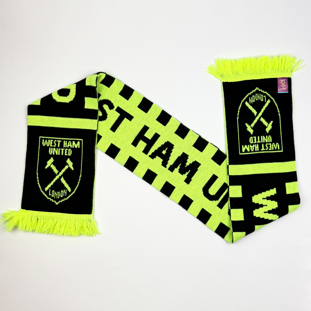 West Ham United Black and Neon Vintage Scarf