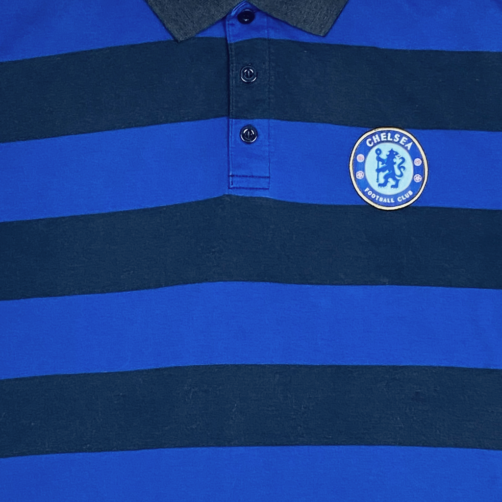 Chelsea Black and Blue Striped Polo Shirt | Large