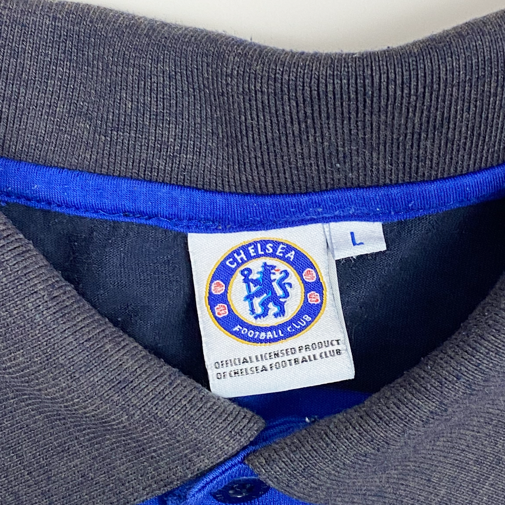 Chelsea Black and Blue Striped Polo Shirt | Large